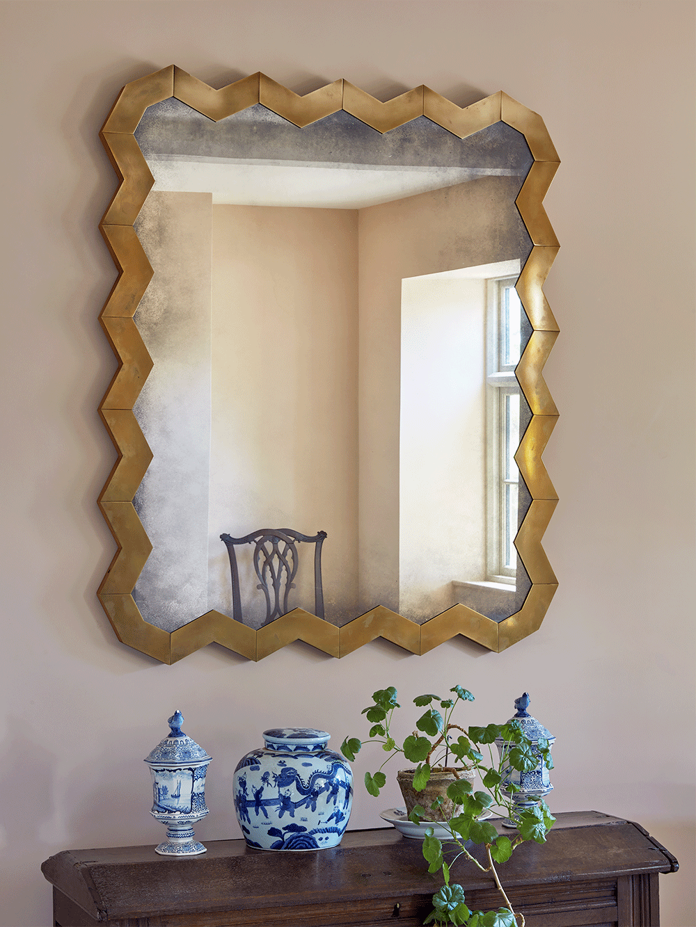 The Brass Chevron Mirror