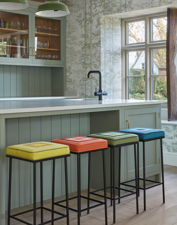 The Henri Bar Stool with Needlepoint