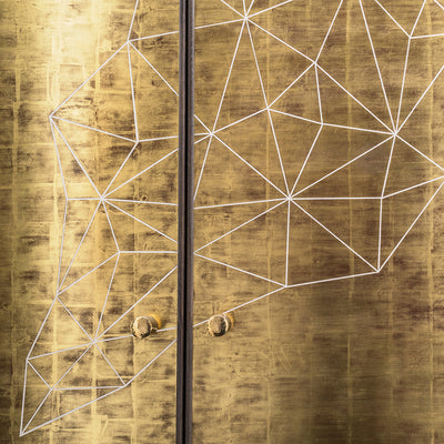 Gilded and etched gesso